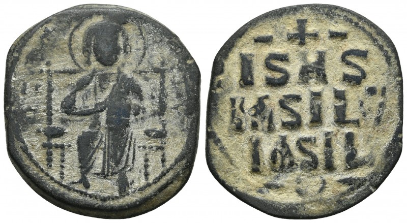 Anonymous follis class D (atributted to Constantine IX), AE, Constantinople Mint...