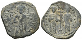 Constantine X 1059-1067 AD, AE, Constantinople Mint, 1059/1067
+ϵMMA-NOVHΛ, Christ standing facing on footstool, wearing nimbus cruciger, pallium and ...