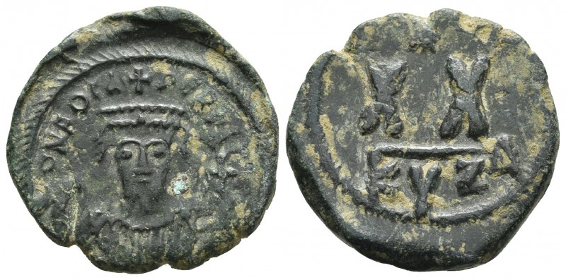 Phocas 602-610 AD, AE half follis, Cyzicus Mint, c. 606-610
ONFOCA-PERPAVC, Bust...