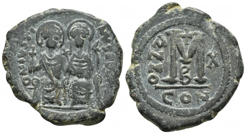 Justin II 565-578 AD, AE follis, Constantinople Mint, 575/576 AD
ONIVSTI-NVSPP.....