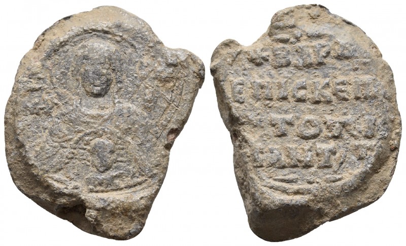 Byzantine lead seal, Bardanes, Episkeptites, c. 12 century
Bust of the Mother of...
