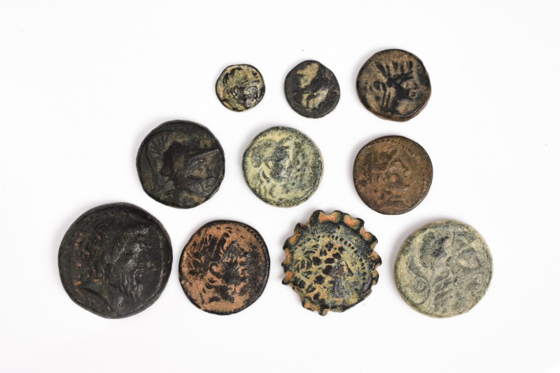 Mixed Ancient Coins Lot - as seen. Set of 10: 8.7 - 20.3mm / 43.4g