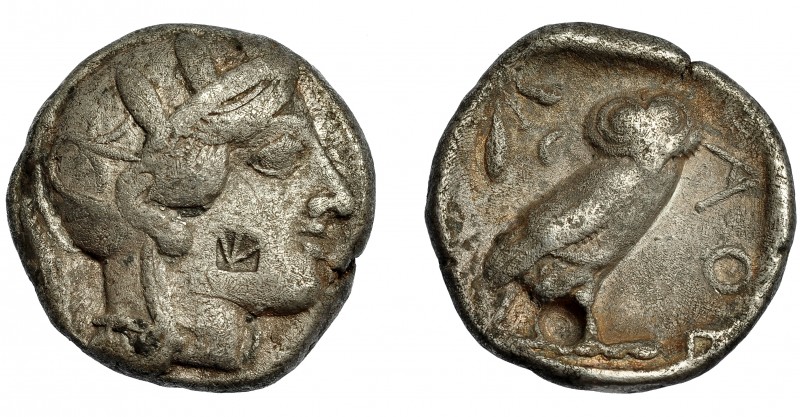 GRECIA ANTIGUA. ÁTICA. Atenas. Tetradracma (403-365 a.C.). A/ Cabeza de Atenea c...