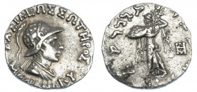 GRECIA ANTIGUA. BACTRIA. Menandro I. Dracma (165-130 a.c.). AR 2,43 g. 15,3 mm. SBG-7597. MBC.