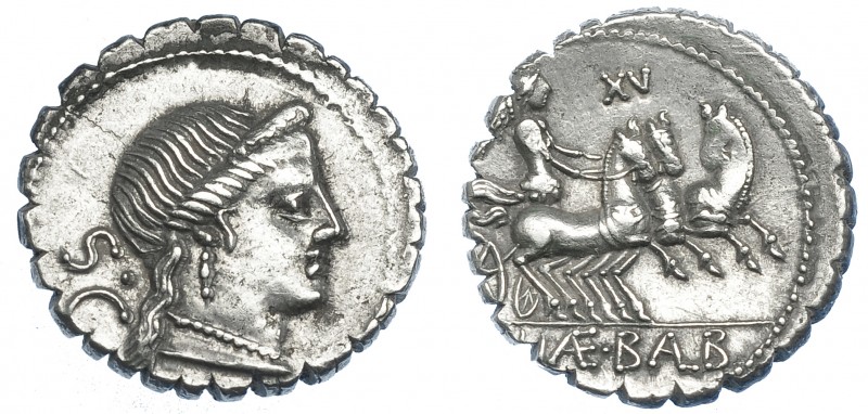 REPÚBLICA ROMANA. NAEVIA. Denario. Roma (79 a.C.). R/ Número XV encima de la tri...