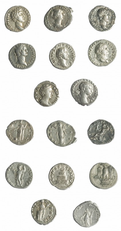 IMPERIO ROMANO. Lote de 8 denarios: Vespasiano, Domiciano, Trajano, Adriano, Ant...