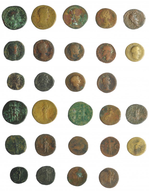 IMPERIO ROMANO. Lote de 14 bronces: sestercios (6), dupondio (1) y ases (7). MC/...