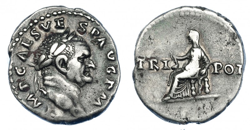 IMPERIO ROMANO. VESPASIANO. Denario. Roma (71 d.C.). R/ Vesta sentada a izq. con...