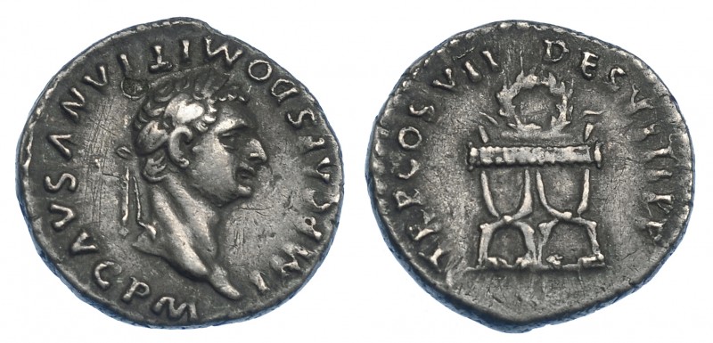IMPERIO ROMANO. DOMICIANO. Denario. Roma (81). A/ Cabeza laureada a der.; IMP CA...