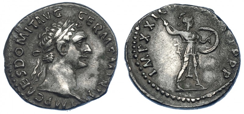 IMPERIO ROMANO. DOMICIANO. Denario. Roma (89 d.C.). R/ Minerva avanzando a der. ...