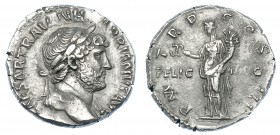 IMPERIO ROMANO. ADRIANO. Denario. Roma (119-120). R/ Felicitas a izq. con caduceo y cornucopia; P M TR P COS III, enc ampo FELIC -AVG. AR 3,27 g. 16,9...
