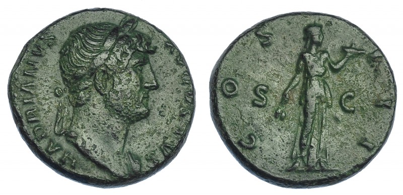 IMPERIO ROMANO. ADRIANO. As. Roma (125-128). A/ Busto laureado a der. con manto ...