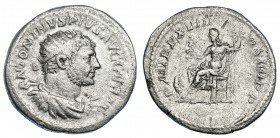 IMPERIO ROMANO. CARACALLA. Antoniniano. Roma (215). R7 Júpiter sentado a izq. con Victoria y cetro, a sus pies águila. P M TR P XVIII COS IIII P P. AR...