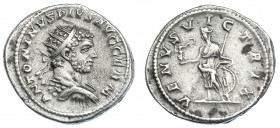 IMPERIO ROMANO. CARACALLA. Antoniniano. Roma (215). R/ Venus a izq. con escudo, lanza y Victoria con corona; VENVS VICTRIX. AR 5,42 g. 24,5 mm. RIC-31...