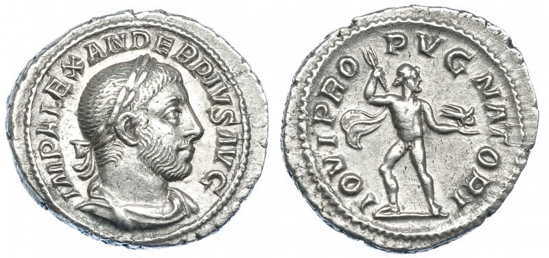IMPERIO ROMANO. ALEJANDRO SEVERO. Denario. Roma (233-235). R/ Júpiter lanzando h...