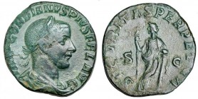 IMPERIO ROMANO. GORDIANO III. Sestercio. Roma (238-244). R/ Securitas de pie con cetro y apoyada sobre columna. RIC-336. Pátina verde. MBC.