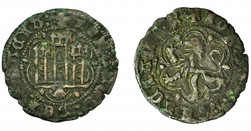 REINOS DE CASTILLA Y LEÓN. JUAN II. Blanca. Coruña. VE 2,52 g. 23,9 mm. III-626....