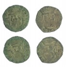 FELIPE II. Lote de 2 cuartillos. Toledo y Segovia. AC 80 y 81. BC/BC+.