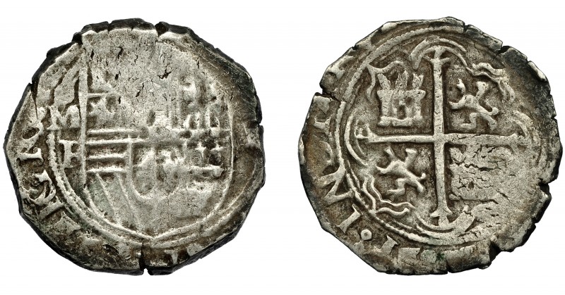 FELIPE II. 2 reales. México. F. AC-359. BC+.