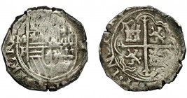 FELIPE II. 2 reales. México. F. AC-359. BC+.