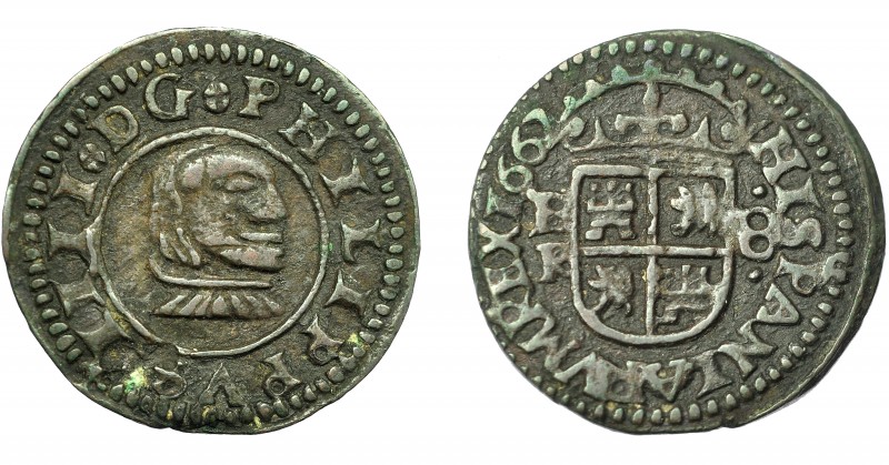 FELIPE IV. 8 maravedís. 1661. Burgos. R. AC-303. MBC.