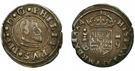 FELIPE IV. 16 maravedís. 1664. Cuenca. CA. AC-459. MBC-.