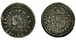FELIPE IV. 16 maravedís. 1662. Segovia. BR. AC-488. BC+.