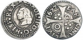 CARLOS II. Croat. 1677. Barcelona. AC-208. MBC-.