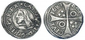 CARLOS II. Croat. 1687. Barcelona. AC-210. MBC-.
