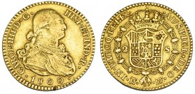 CARLOS IV. 2 escudos. 1800. Madrid. MF. VI-1049. Golpecito en gráfila. MBC-.