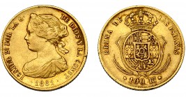 ISABEL II. 100 reales. 1861. Madrid. VI-648. MBC-.