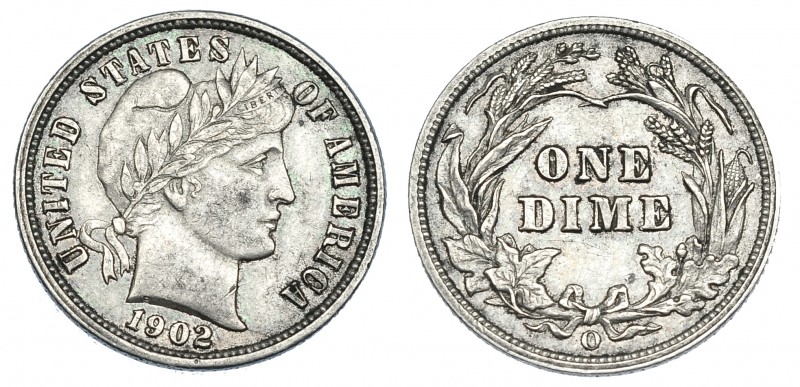 MONEDA EXTRANJERA. ESTADOS UNIDOS DE AMÉRICA. Dime. 1902-O. KM-113. MBC+.