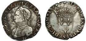 MONEDA EXTRANJERA. FRANCIA. Enrique III. Testón. 1575. La Rochelle. H. AR 9,5 g. 29,3 mm. Duplessy-1106.