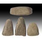 PREHISTORIA. Neolítico. Piedra metamórfica (5400-5000 a.C.). Lote de 4 azuelas pulimentadas.