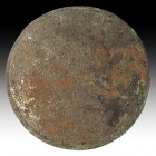 ROMA. Espejo (I a.C.- IV d.C.). Bronce. Diámetro 17,8 cm. Pegado / restaurado.