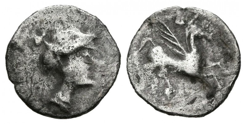 EMPORITON (Ampurias, Gerona). Tritartemorion. (Ar. 0,52g/11mm). 220-150 a.C. (FA...