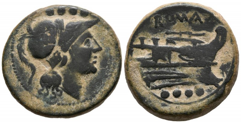 ACUÑACIONES ANONIMAS. Triens. (Ae. 25,80g/33mm). 215-212 a.C. Roma. (Crawford 41...