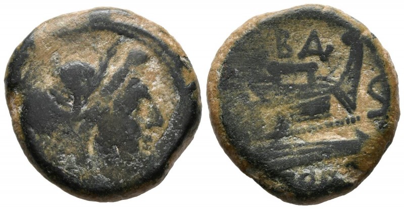 GENS NAEVIA. Semis. (Ae. 15,09g/25mm). 169-158 a.C. Italia central. Series BAL. ...