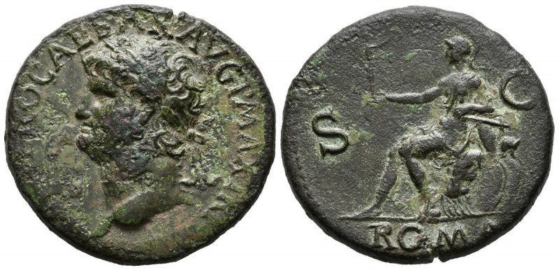 NERON. Sestercio. (Ae. 21,86g/34mm). 67 d.C. Roma. (RIC 592). MBC.