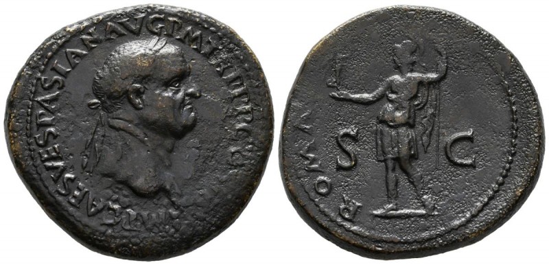 VESPASIANO. Sestercio. (Ae. 28,06g/36mm). 71 d.C. Roma. Anv: IMP CAES VESPASIAN ...