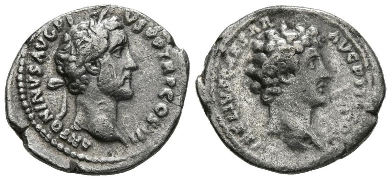 ANTONINO PIO y MARCO AURELIO. Denario. (Ar. 2,82g/15mm). 140 d.C. Roma. (RIC 417...