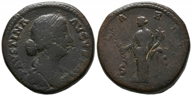 FAUSTINA II. Sestercio. (Ae. 28,34g/31mm). 161-175 d.C. Roma. (RIC 1642). MBC-.