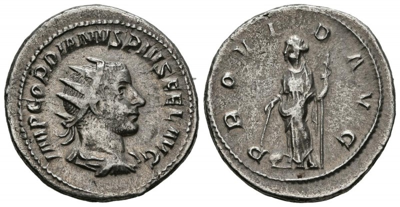 GORDIANO III. Antoniniano. (Ar. 4,25g/22mm). 240 d.C. Roma. (RIC 148). Anv: IMP ...