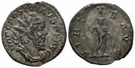 POSTUMO. Antoniniano. (Ar. 3,44g/21mm). 259-268 d.C. Roma. (RIC 93). Anv: IMP C POSTVMVS P F AVG. Busto de Póstumo radiado y drapeado a derecha. Rev: ...