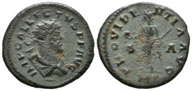 ALECTO. Antoniniano. (Ae. 4,17g/22mm). 293-296 d.C. Londinium (Londres). Anv: IMP C ALLECTVS PF AVG. Busto de Alecto radiado y drapeado con coraza a d...