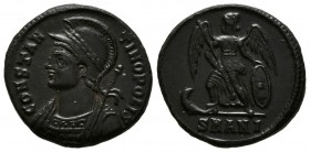 CONSTANTINO I, Serie conmemorativa. Follis. (Ae. 2,78g/18mm). 330-335 d.C. Antioquía. (RIC 92). Anv: CONSTANTINOPOLIS. Busto de Constantinopla drapead...