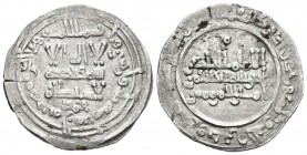 ALIFATO DE CORDOBA. Abd Al Rahman III. Dirham. (Ar. 2,67g/22mm). Madinat Al-Zahra. 343H. (Vives 425). Citando Muhammad en I.A. MBC+.