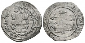 CALIFATO DE CORDOBA. Al-Hakam II. Dirham. (Ar. 2,38g/21mm). 356H. Madinat al-Zahra. (Vives 455). Con Abd al-Rahman en IIA. MBC.