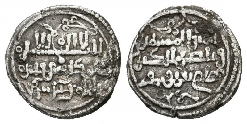 ALMORAVIDES. Ali ibn Yusuf con Emir Tashfin. Quirate. (Ar. 0,94g/12mm). 533-537H...