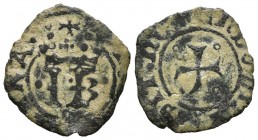 JUAN y CATALINA (1483-1512). 1 Cornado (Ae. 0,90g/16mm). Navarra. (Crusafont-293; Cayón 2218). MBC-. Escaso.
